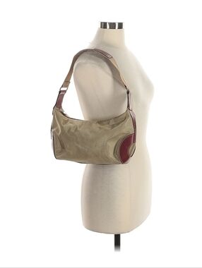 Vintage Lancel Beige and Burgundy Shoulder Bag